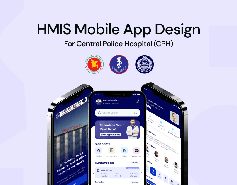 HMIS mobile app — doctor discovery and appointment booking screens
